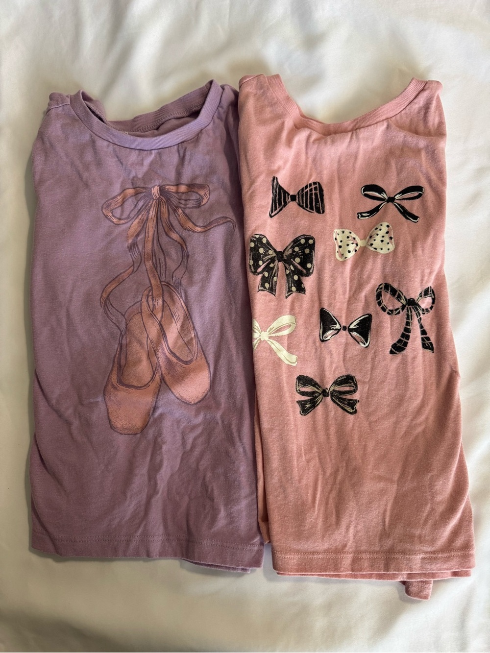 Carter's Lavender Ballet Slipper & Pink Bow Graphic Tees - Pack of 2